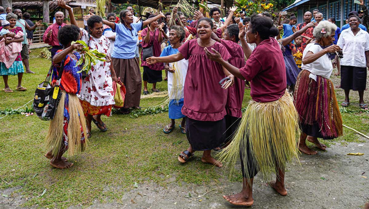 The Saliba community celebrating the New Testament through song and dance.